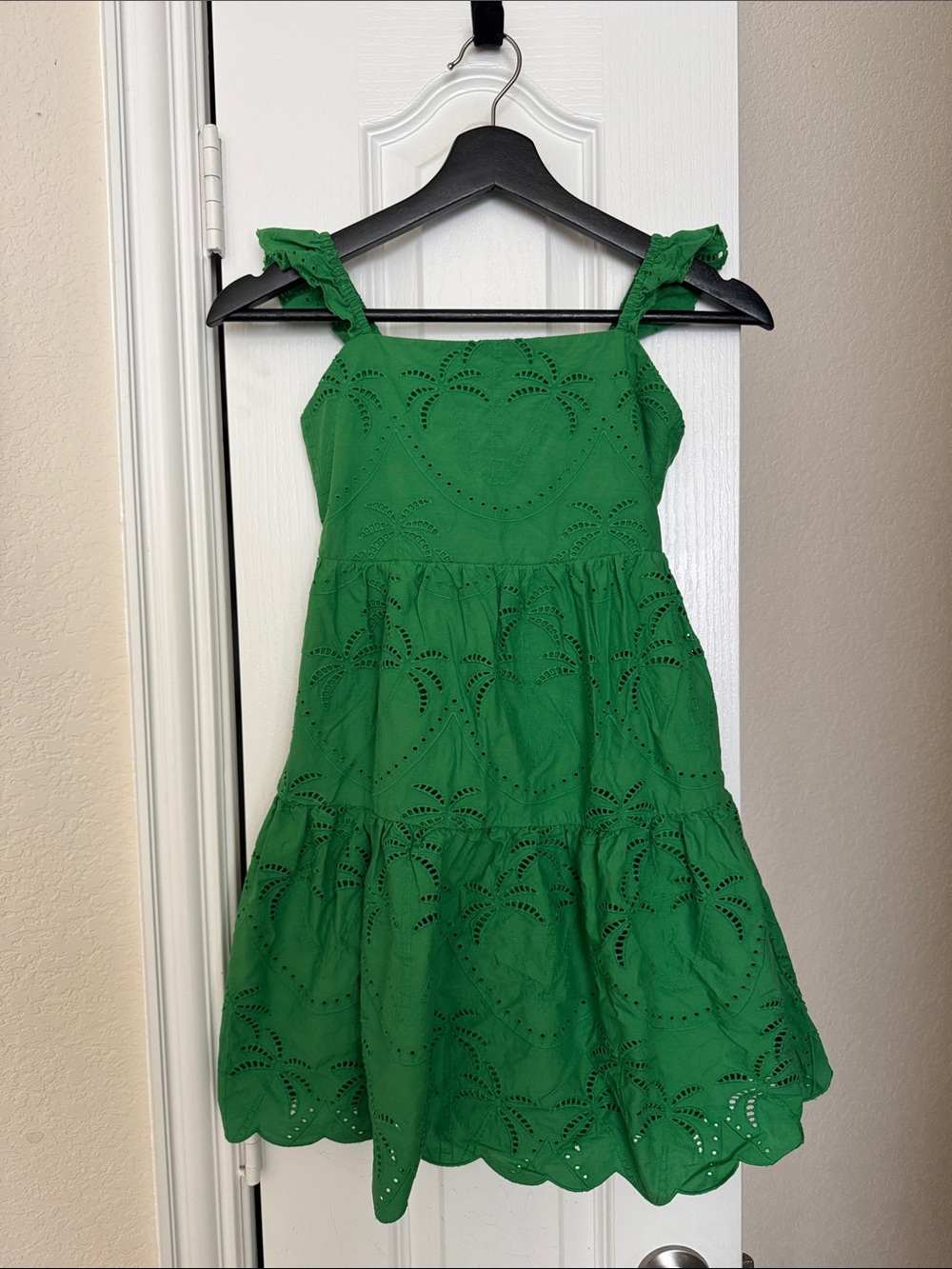 Green Chelsea & Violet Big Girls Eyelet Tiered Dress Size M (10/12) - Picture 2 of 4